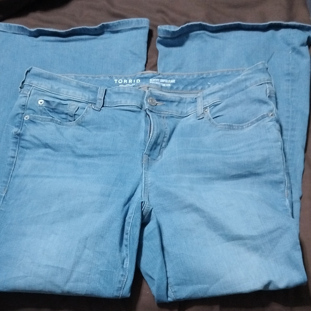 Torrid Women's Light Blue Flare Jeans